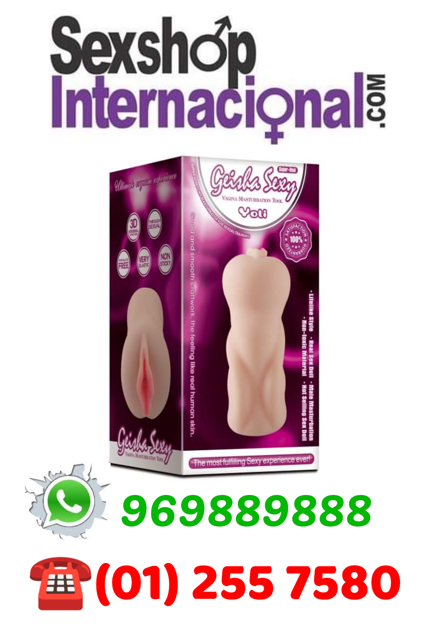 MASTURBADOR VAGINA-REALISTICO Y SUAVE-YOLI-SEXSHOP MIRAFLORES 981196979 